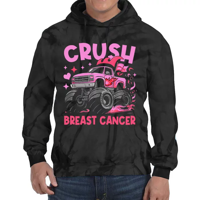 Monster Truck P.Ink Breast Cancer Awareness Gift Tie Dye Hoodie