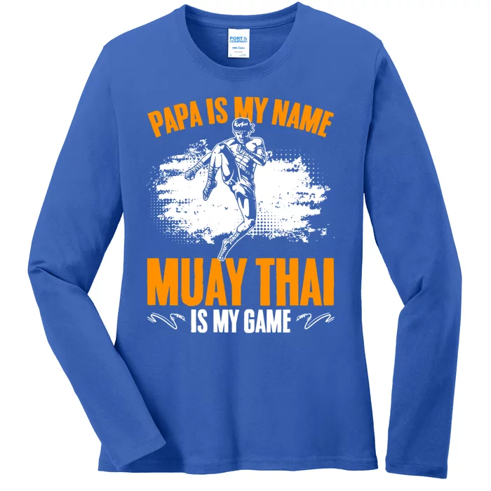 Muay Thai Papa Thailand Mma Thai Boxing Muay Thai Dad Gift Ladies Long Sleeve Shirt