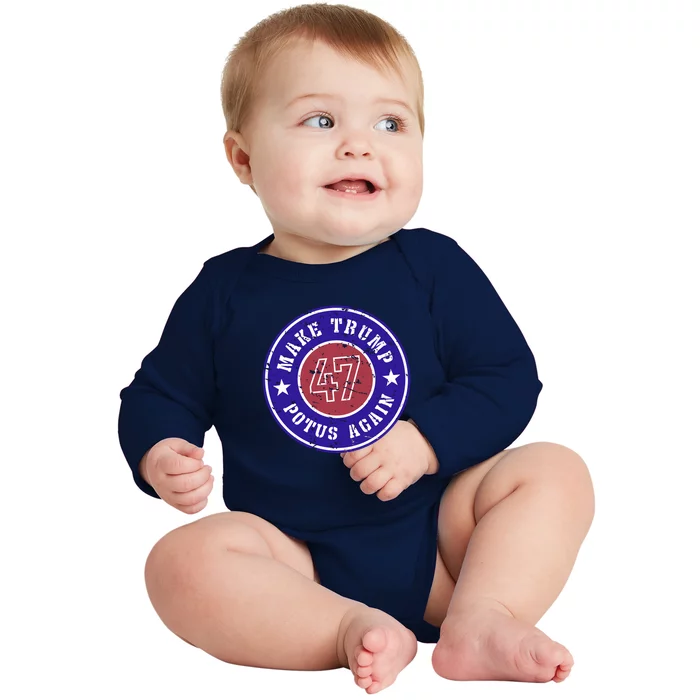 Make Trump Potus Again 2024 Baby Long Sleeve Bodysuit