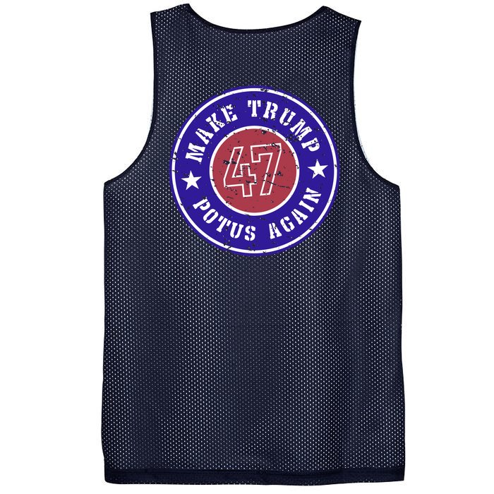 Make Trump Potus Again 47 Back And Front Front & Back Mesh Reversible Basketball Jersey Tank