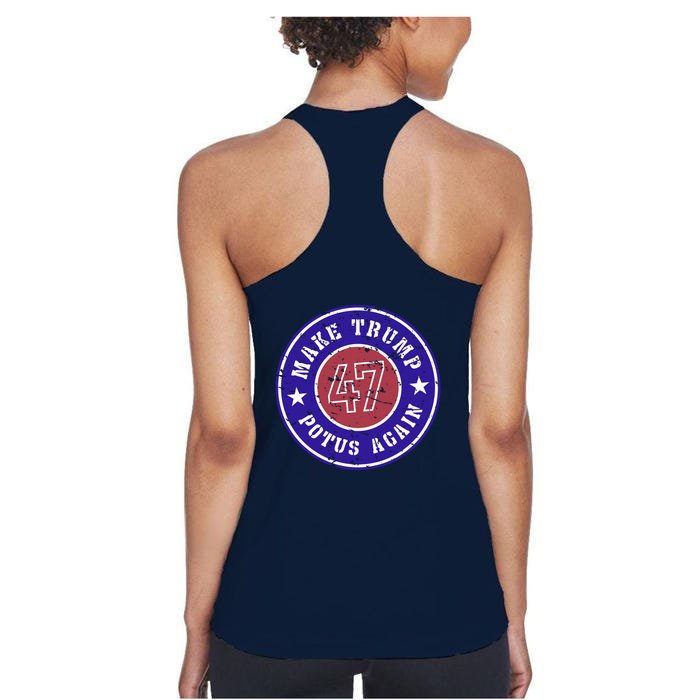 Make Trump Potus Again 47 Back And Front Front & Back Women's Racerback Tank