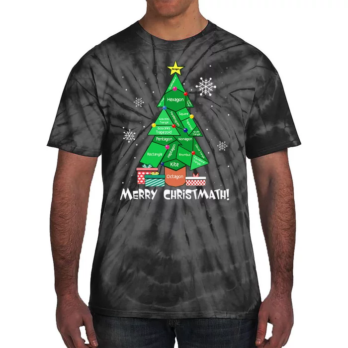 Math Teacher Polygon Christmas Tree Geometry Merry Christmas Tie-Dye T-Shirt