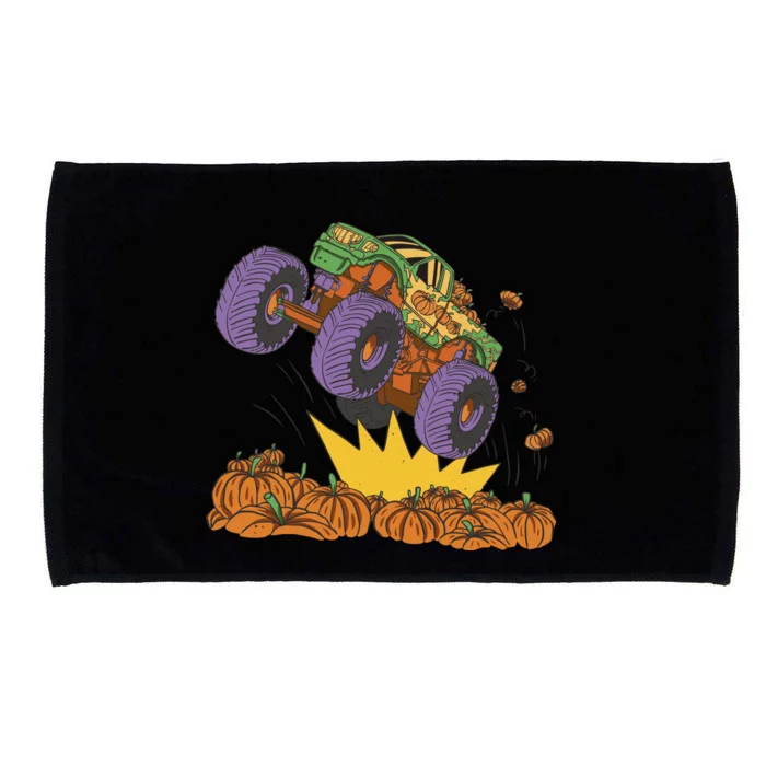 Monster Truck Pumpkin Patch Microfiber Hand Towel