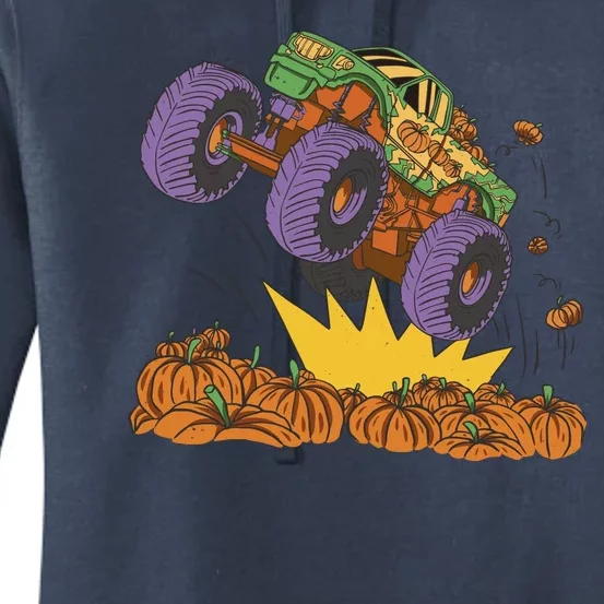 Monster Truck Pumpkin Patch Women's Pullover Hoodie