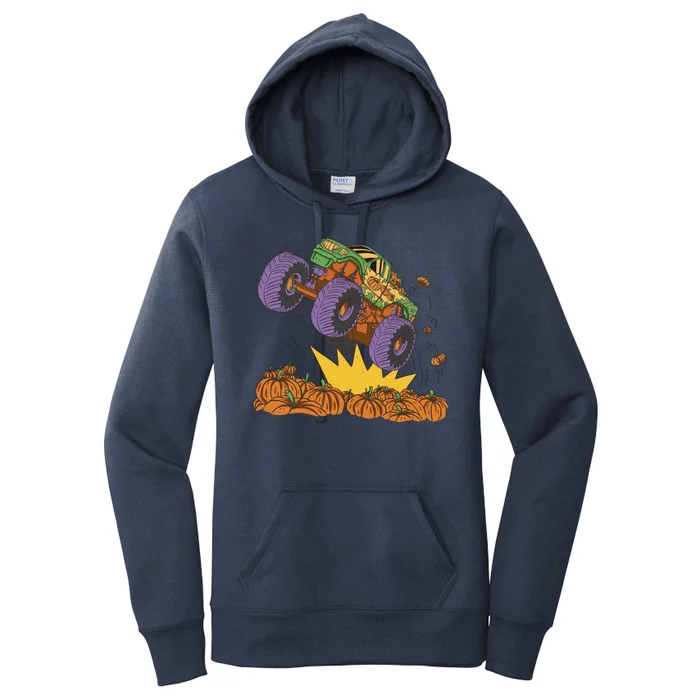 Monster Truck Pumpkin Patch Women's Pullover Hoodie