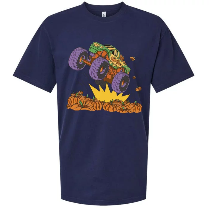 Monster Truck Pumpkin Patch Sueded Cloud Jersey T-Shirt