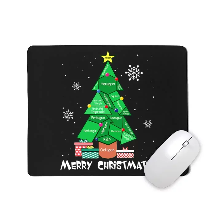 Math Teacher Polygon Christmas Tree Geometry Merry Christmas Mousepad