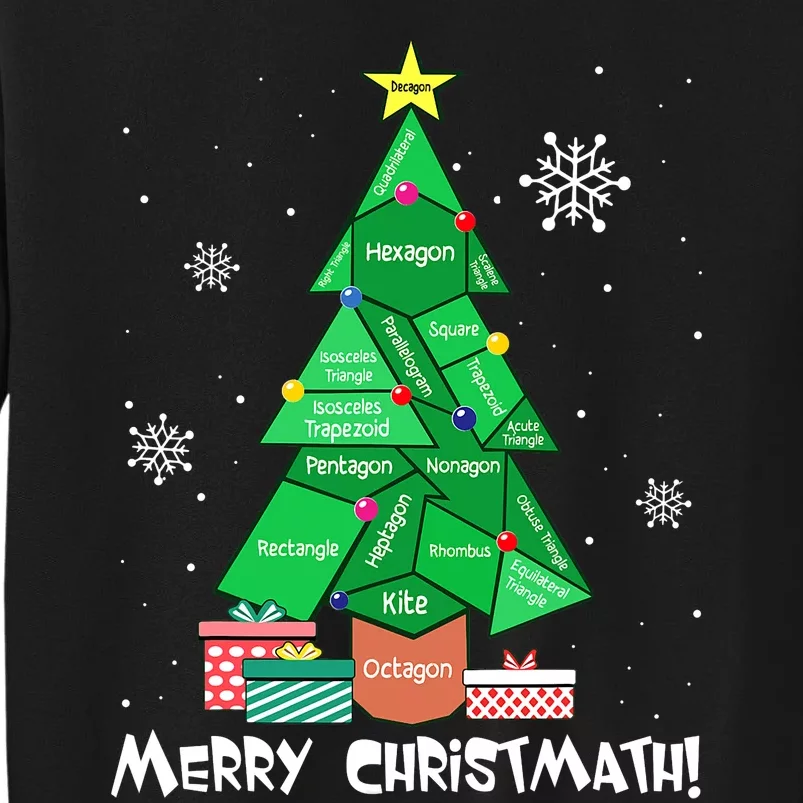 Math Teacher Polygon Christmas Tree Geometry Merry Christmas Tall Sweatshirt