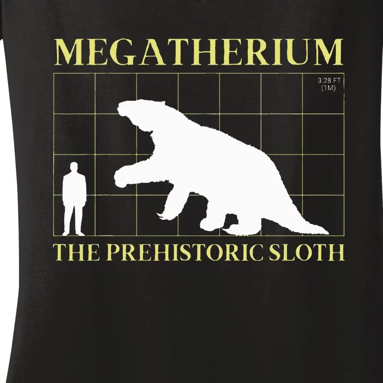 Megatherium the Prehistoric Sloth Extinct Giant Women's V-Neck T-Shirt