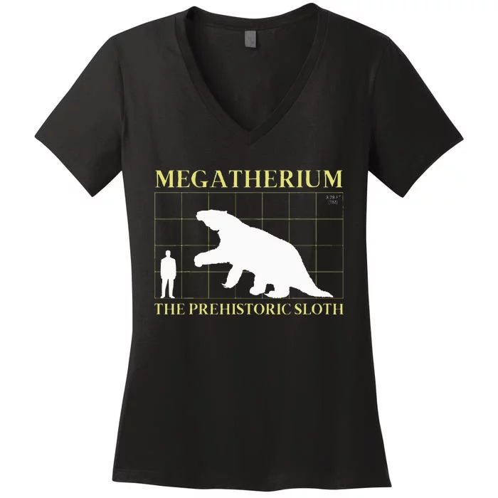 Megatherium the Prehistoric Sloth Extinct Giant Women's V-Neck T-Shirt