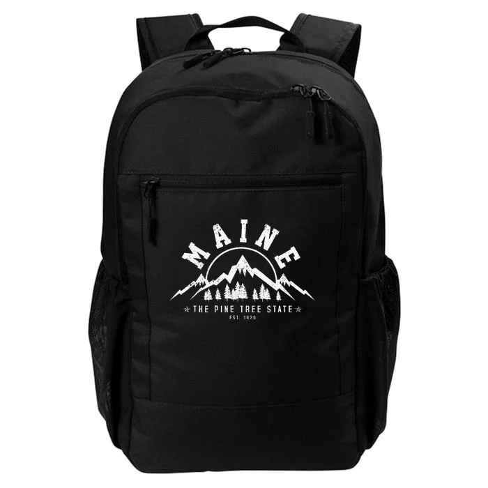 Maine The Pine Tree State Est. 1820 Vintage Mountains Daily Commute Backpack