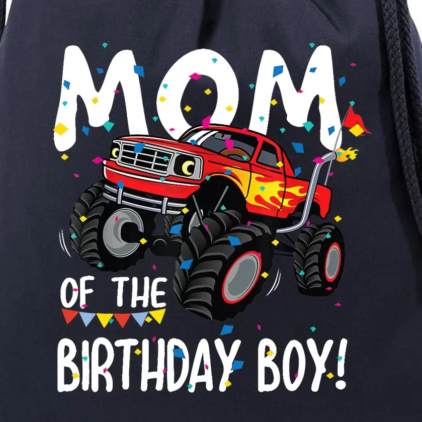 Monster Truck Party Mom Of Birthday Boy Gift Drawstring Bag