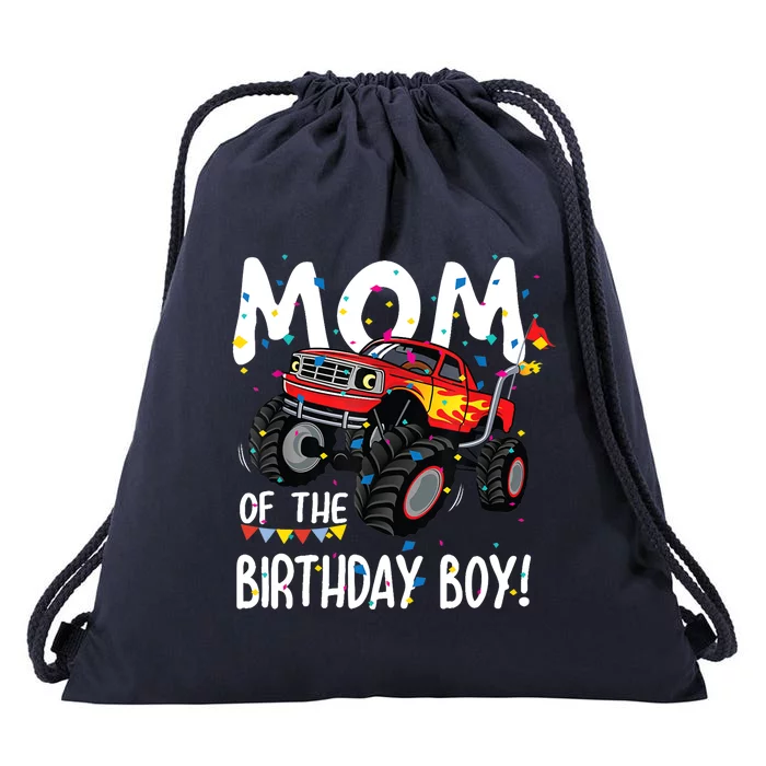 Monster Truck Party Mom Of Birthday Boy Gift Drawstring Bag