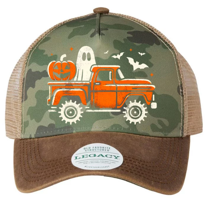 Monster Truck Pumpkin Ghost Halloween Legacy Tie Dye Trucker Hat