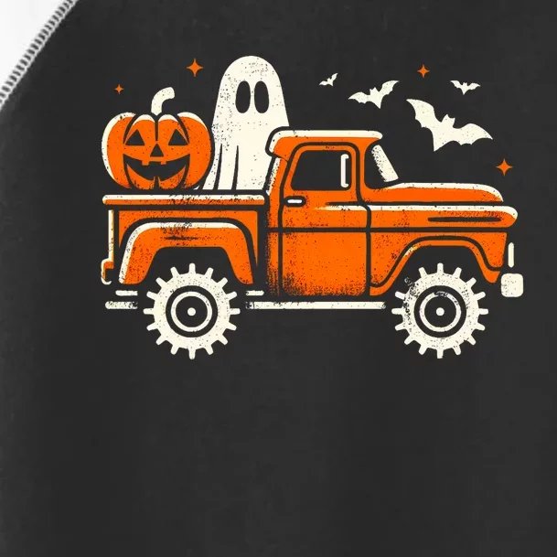 Monster Truck Pumpkin Ghost Halloween Toddler Fine Jersey T-Shirt