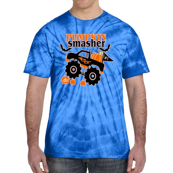 Monster Truck Pumpkin Smasher Funny Halloween Truck Gift Tie-Dye T-Shirt