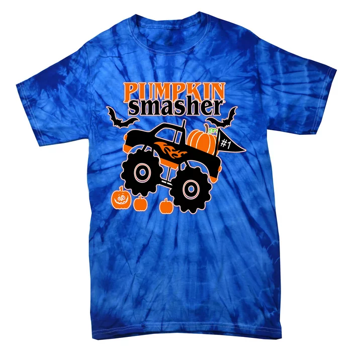 Monster Truck Pumpkin Smasher Funny Halloween Truck Gift Tie-Dye T-Shirt