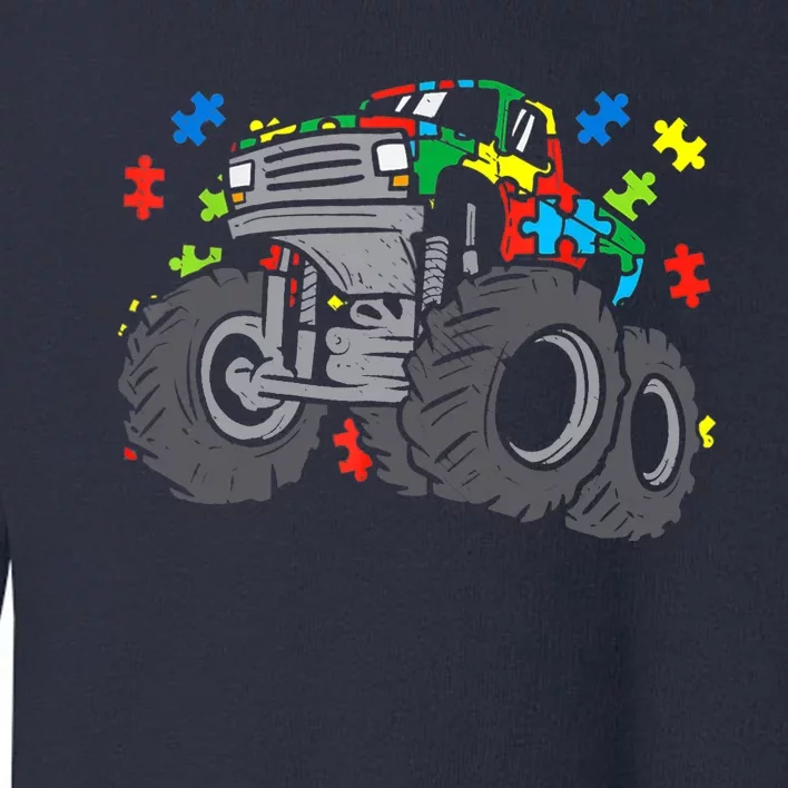 Monster Truck Puzzles Cute Autism Awareness Boy Toddler Sweatshirt