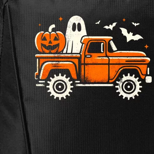 Monster Truck Pumpkin Ghost Halloween City Backpack