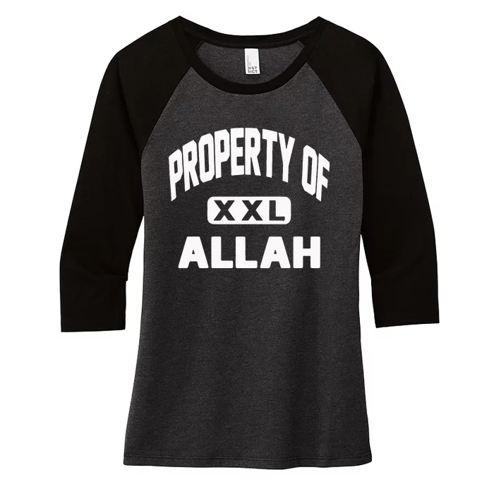 Mike Tyson Property Of Allah Women's Tri-Blend 3/4-Sleeve Raglan Shirt