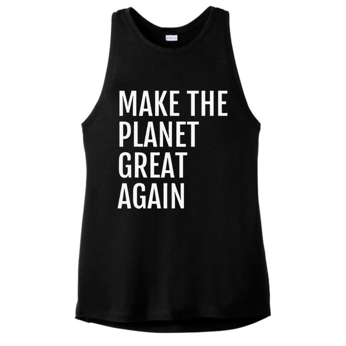 Make The Planet Great Again Climate Action Ladies Tri-Blend Wicking Tank