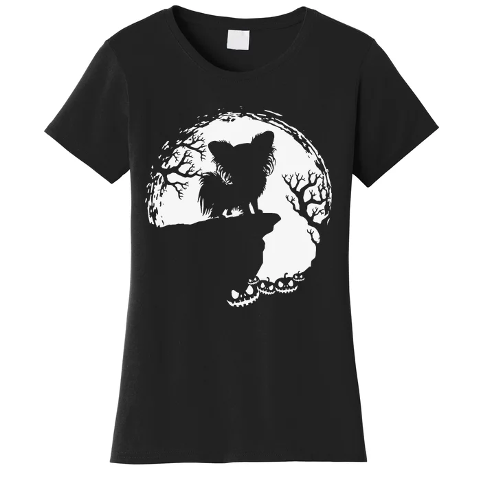 Moon Tree Pumpkin Mountain Incredible Papillion Dog Women's T-Shirt