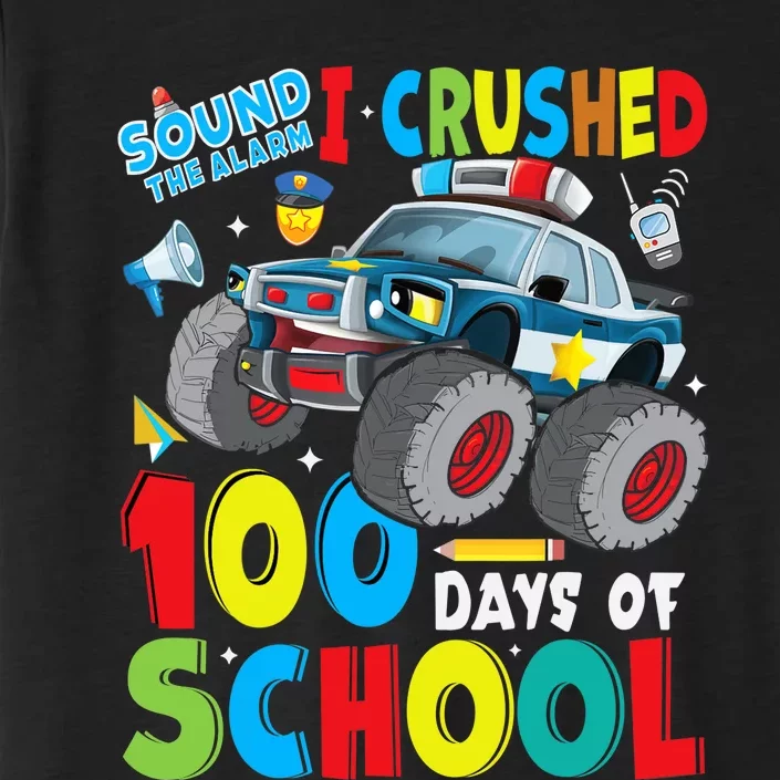 Monster Truck Police Car 100 Days of School Teachers ChromaSoft Performance T-Shirt