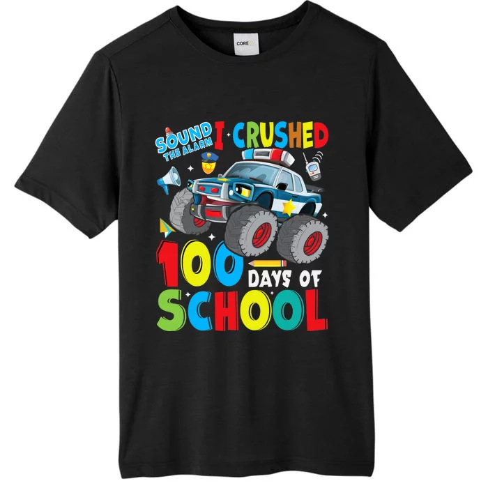 Monster Truck Police Car 100 Days of School Teachers ChromaSoft Performance T-Shirt