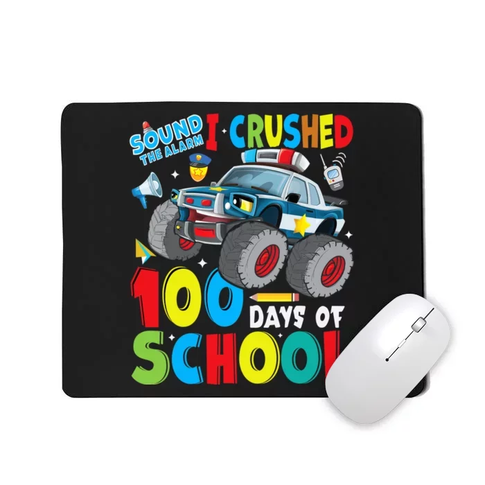 Monster Truck Police Car 100 Days of School Teachers Mousepad