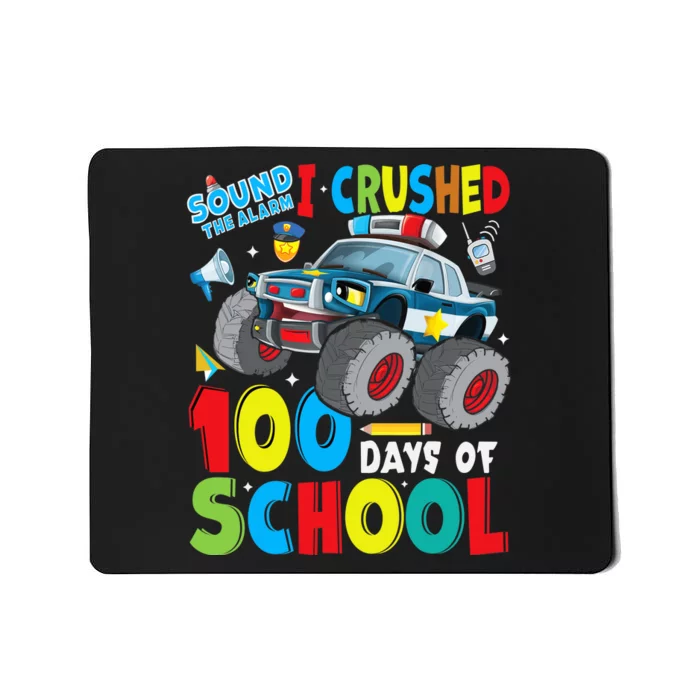 Monster Truck Police Car 100 Days of School Teachers Mousepad