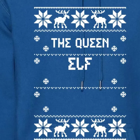 Matching: The Queen Elf Ugly Christmas Funny Gift Premium Hoodie