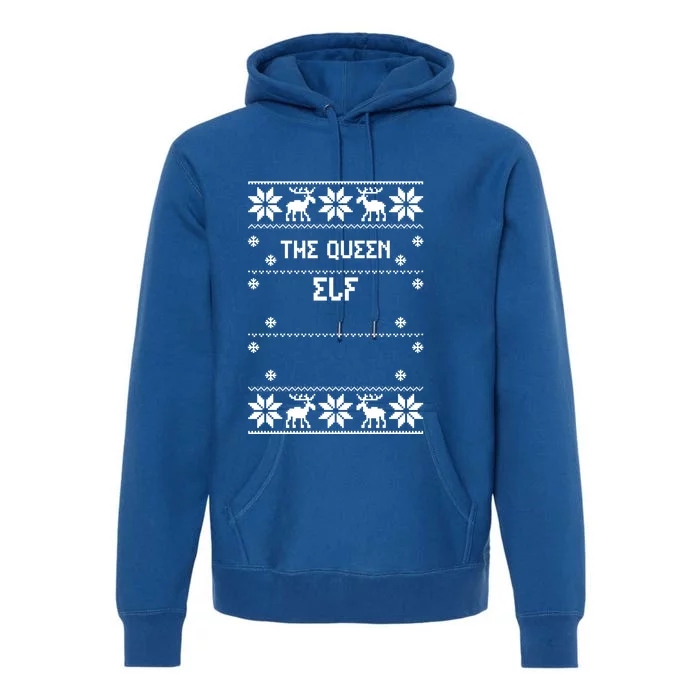 Matching: The Queen Elf Ugly Christmas Funny Gift Premium Hoodie