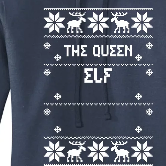 Matching: The Queen Elf Ugly Christmas Funny Gift Women's Pullover Hoodie