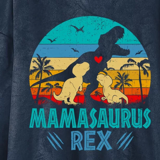 Mamasaurus T Rex Dinosaur Funny Mama Saurus Family Matching Hooded Wearable Blanket