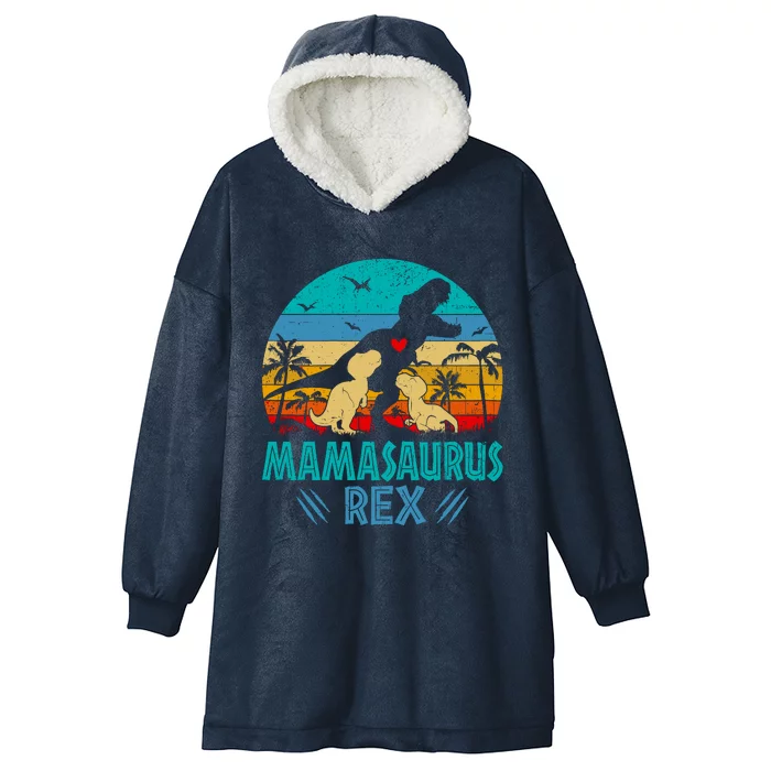 Mamasaurus T Rex Dinosaur Funny Mama Saurus Family Matching Hooded Wearable Blanket