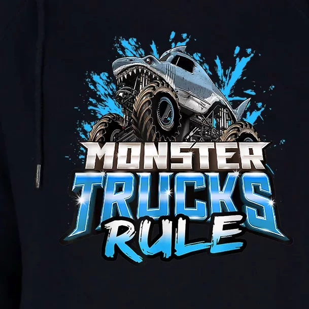 Monster Truck Rule Womens Funnel Neck Pullover Hood