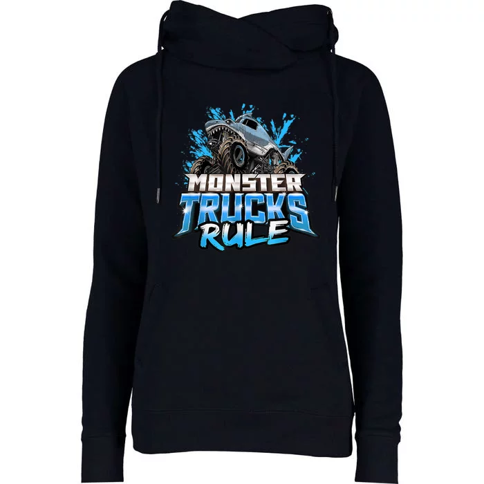 Monster Truck Rule Womens Funnel Neck Pullover Hood