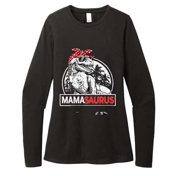 Mamasaurus T rex Dinosaur Funny Mama Saurus Mother's Family Womens CVC Long Sleeve Shirt