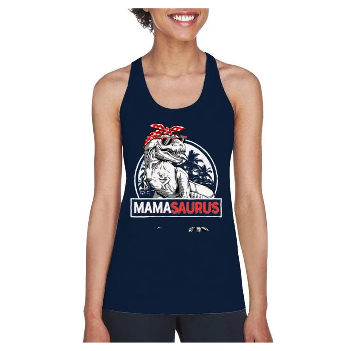 Mamasaurus T rex Dinosaur Funny Mama Saurus Mother's Family Women's Racerback Tank