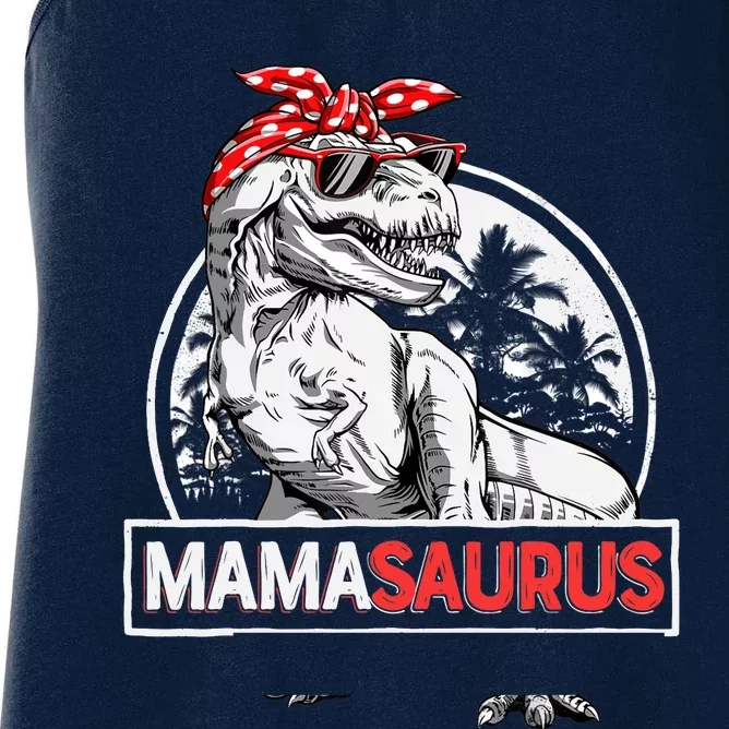 Mamasaurus T rex Dinosaur Funny Mama Saurus Mother's Family Women's Racerback Tank