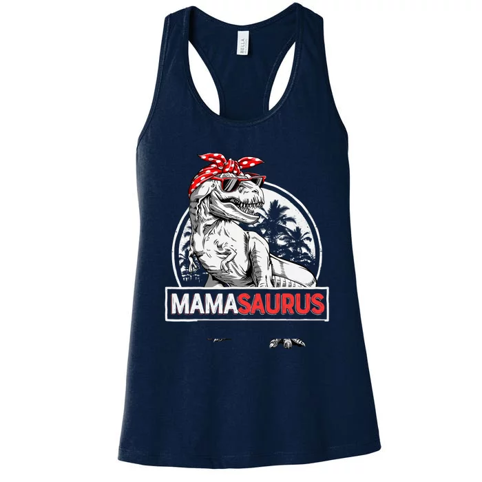 Mamasaurus T rex Dinosaur Funny Mama Saurus Mother's Family Women's Racerback Tank