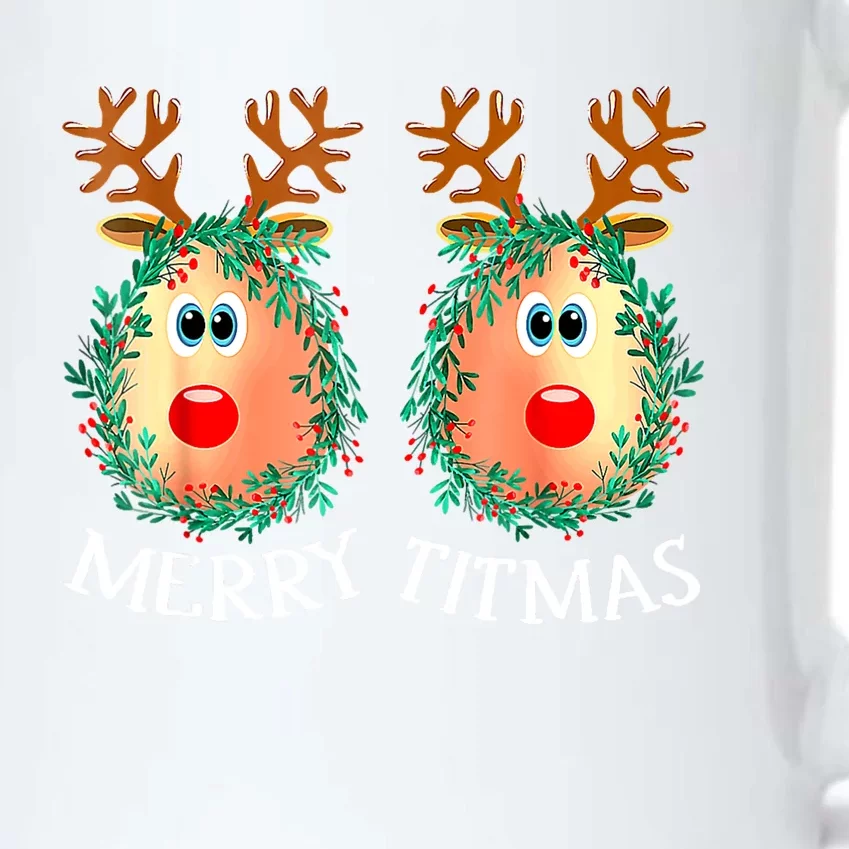 Merry Titmas Reindeer Boobs Naughty Funny Ugly Christmas Black Color Changing Mug