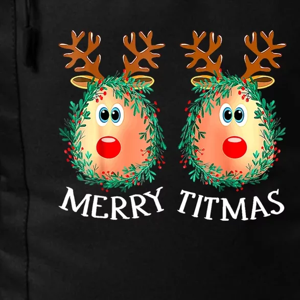 Merry Titmas Reindeer Boobs Naughty Funny Ugly Christmas Daily Commute Backpack