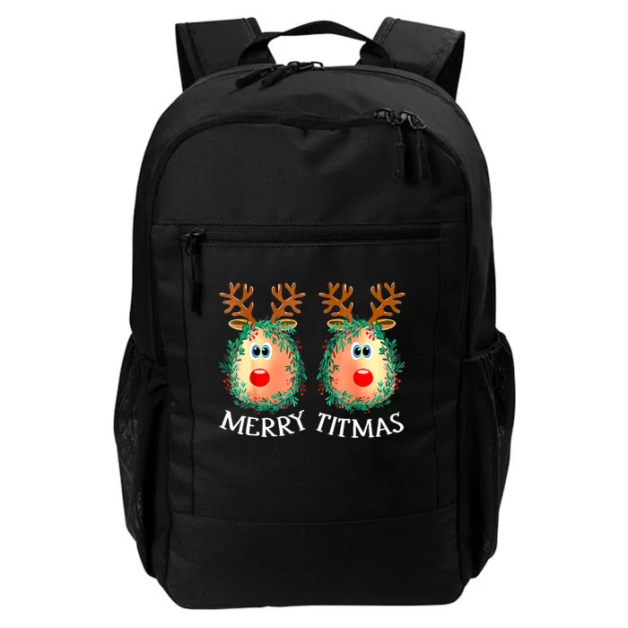 Merry Titmas Reindeer Boobs Naughty Funny Ugly Christmas Daily Commute Backpack