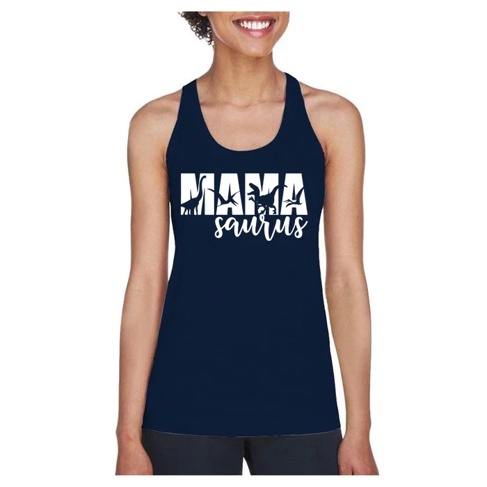 MamaSaurus T rex Dinosaur Funny Mama Saurus Mother's Day Women's Racerback Tank