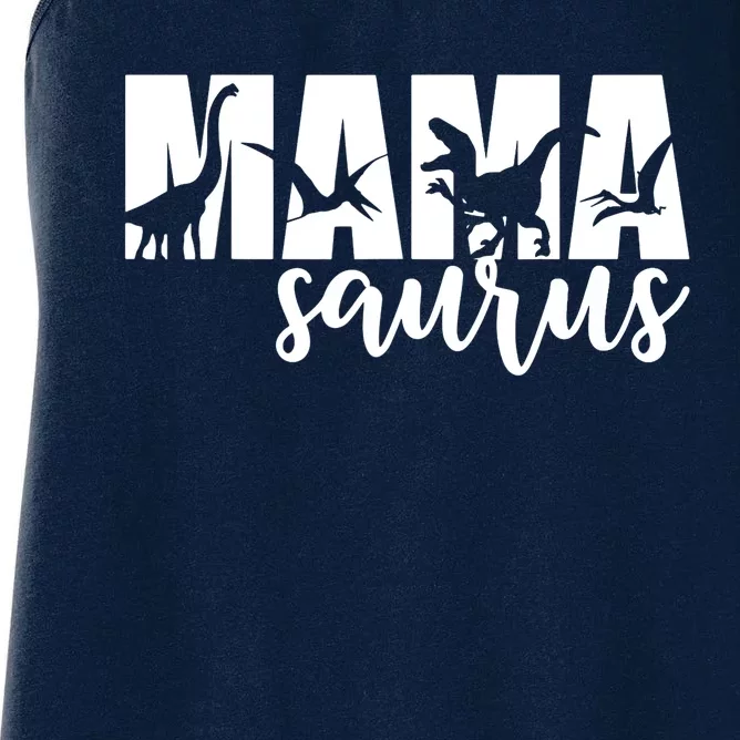 MamaSaurus T rex Dinosaur Funny Mama Saurus Mother's Day Women's Racerback Tank