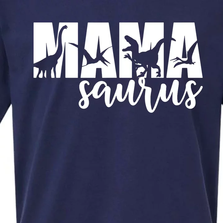 MamaSaurus T rex Dinosaur Funny Mama Saurus Mother's Day Sueded Cloud Jersey T-Shirt