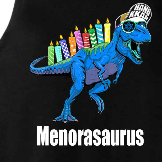 Menorasaurus T Rex Hanukkah Funny Dino Ladies Tri-Blend Wicking Tank