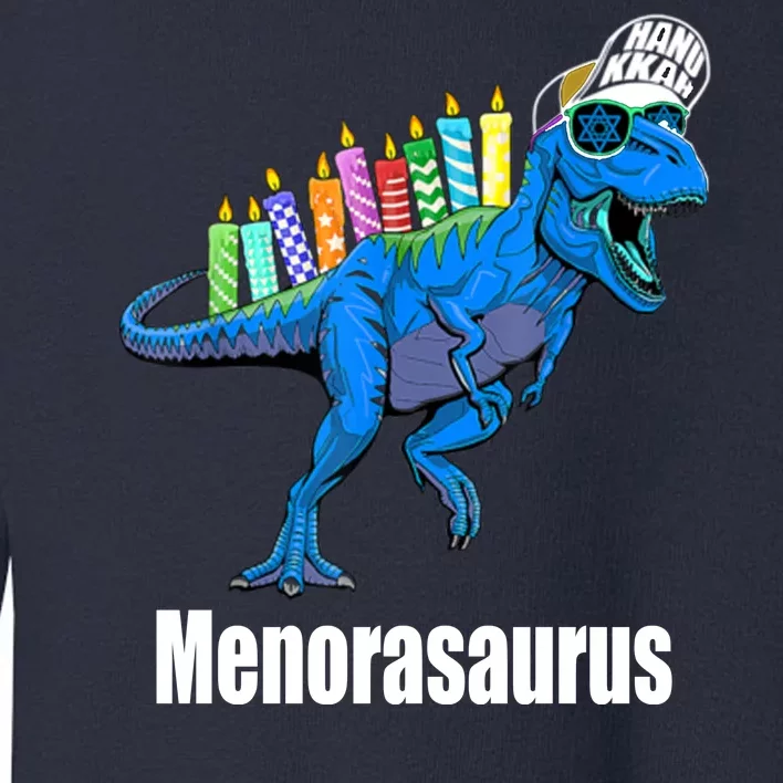 Menorasaurus T Rex Hanukkah Funny Dino Toddler Sweatshirt