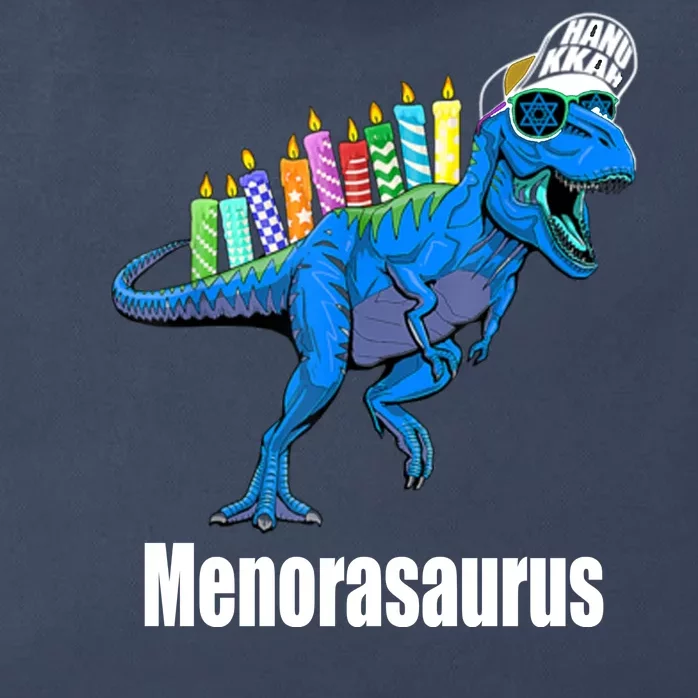 Menorasaurus T Rex Hanukkah Funny Dino Zip Tote Bag